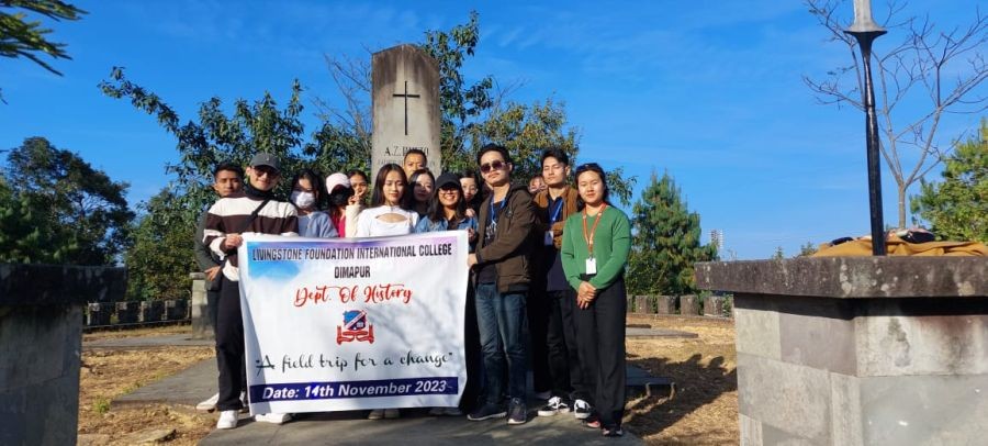 Students of LFIC history department during their education trip to Kohima.
